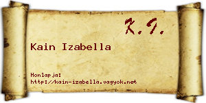 Kain Izabella névjegykártya